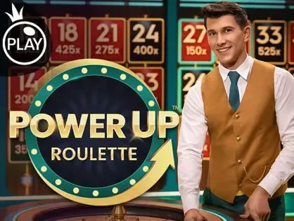 Official Live Dealer logo: Power UP Roulette by Pragmatic Play at Robocat