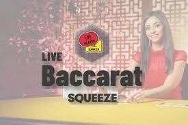 Baccarat Squeeze slot visual from Evolution available on robocatgreece.com