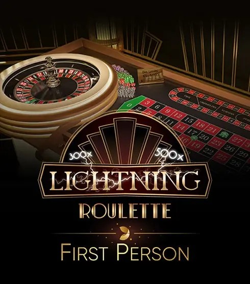 First Person Lightning Roulette online game logo by Evolution on robocatgreece.com