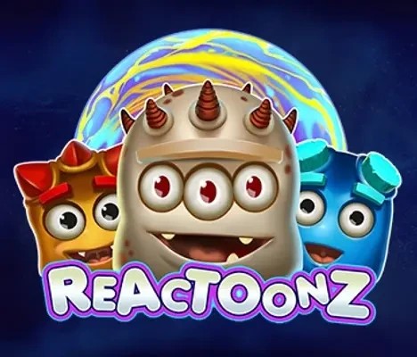 Reactoonz by Play&#039;n GO, showcased at robocatgreece.com – game logo